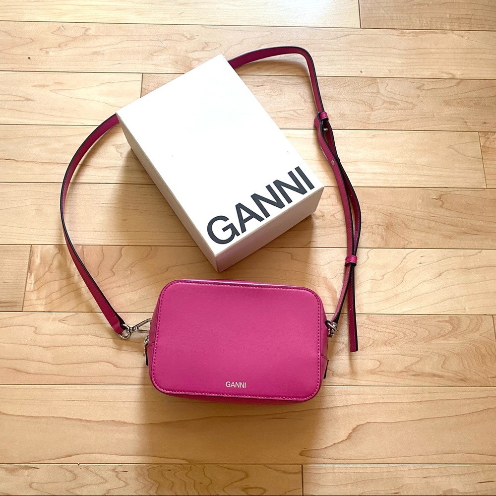 Ganni textured leather bag